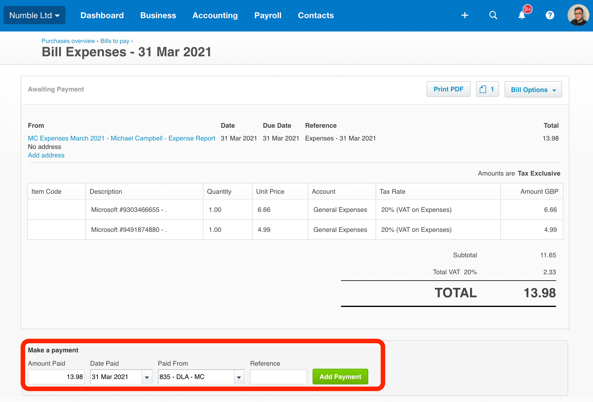 How To Post Personal Expenses In Xero And Dext